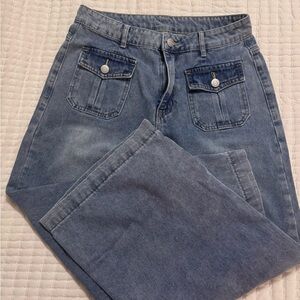 SHEIN Blue Ankle & Cropped Jeans